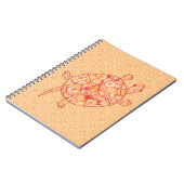 Fractale wervelschildpad - schoppen van mandarijne notitieboek (Linkerzijde)