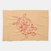 Fractale wervelschildpad - schoppen van mandarijne theedoek (Horizontaal)