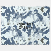 Fractale Wintercamouflage Fleece Deken (Voorkant (Horizontaal))