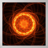 Fractale zonnebloem - Poster (Voorkant)