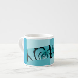 Fractalentuin azuur espresso kop