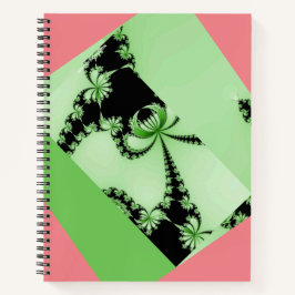 Fractalentuin groen en crèmekleurig notitieboek