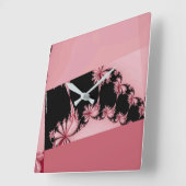 Fractalentuin roos vierkante klok (Hoek)