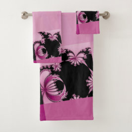 Fractalentuin roze bad handdoek
