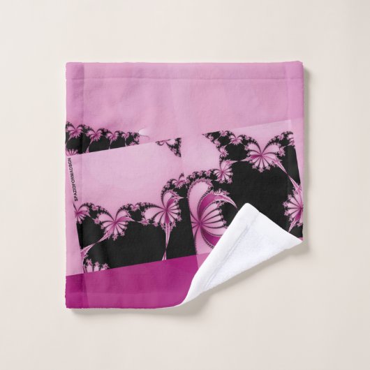 Fractalentuin roze bad handdoek (Wasdoekje)
