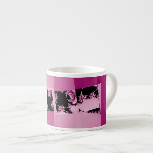 Fractalentuin roze espresso kop (Voorkant rechts)