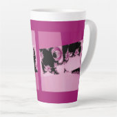 Fractalentuin roze Latte-mok Latte Mok (Rechterhoek)