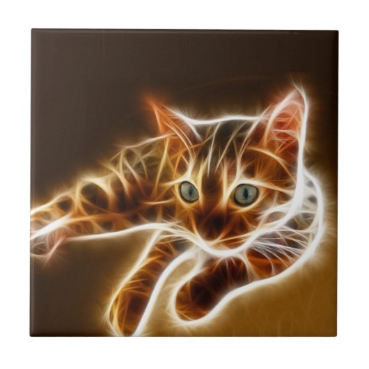 Fractalius Bengaal Cat Tegeltje (Voorkant)