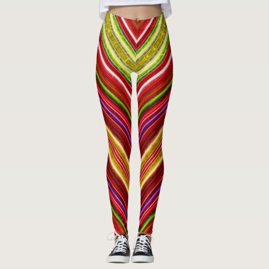 Fractalius Chevron in Reds Leggings (Voorkant)