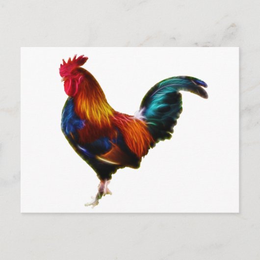 Fractalius Leghorn Rooster Briefkaart (Voorkant)