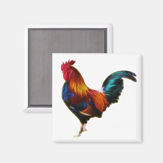 Fractalius Leghorn Rooster Magneet (Voorkant / Achterkant)
