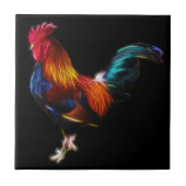 Fractalius Leghorn Rooster Tegeltje (Voorkant)