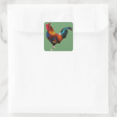 Fractalius Leghorn Rooster Vierkante Sticker (Tas)