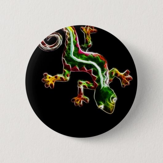 Fractalius Lizard Ronde Button 5,7 Cm (Voorkant)