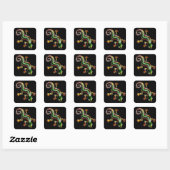 Fractalius Lizard Vierkante Sticker (Vel)
