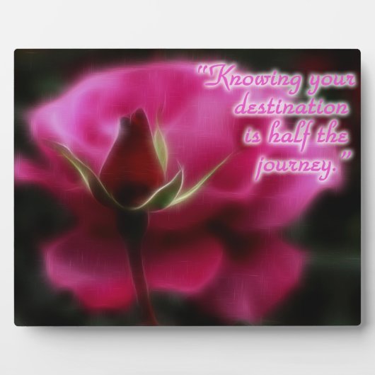 Fractalius Roos Inspirerend Plaque Fotoplaat (Voorkant)