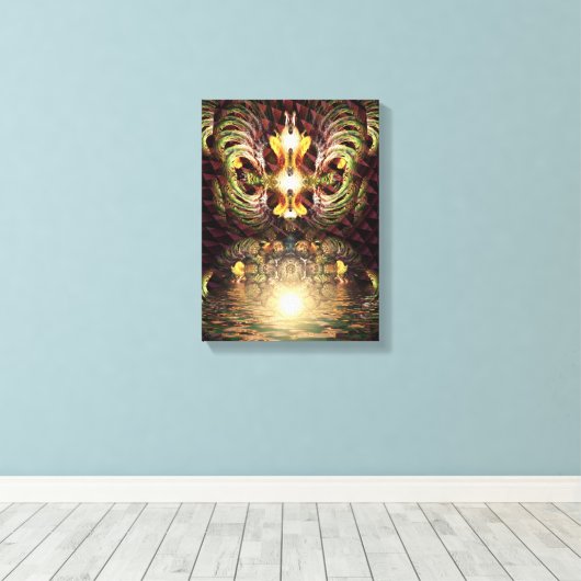 Fractapond Psychedelic Vision Art Canvas Afdruk (Insitu (Houten vloer))