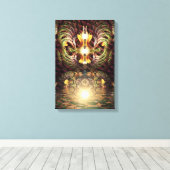 Fractapond Psychedelische Visioenen Kunst Canvas Afdruk (Insitu (Houten vloer))