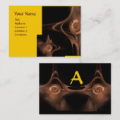 FRACTAWAVES Gele bruine Abstracte Zwemelen Visitekaartje (Voorkant / Achterkant)