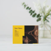 FRACTAWAVES Gele bruine Abstracte Zwemelen Visitekaartje (Staand voorkant)