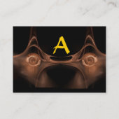 FRACTAWAVES Gele bruine Abstracte Zwemelen Visitekaartje (Achterkant)