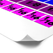 Fractienummer Regelregenboogkleuren Poster (Hoek)