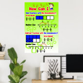 Fracties als denominatoren toevoegen/aftrekken poster (Thuiskantoor)