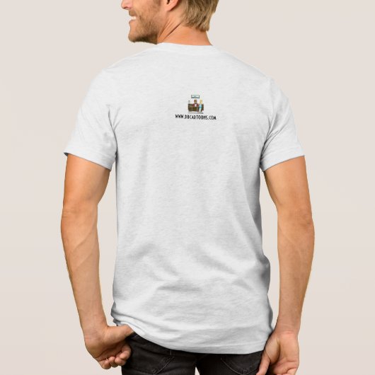 Fracties Mannen wit Fleck Tri-Blend Shirt (Achterkant)