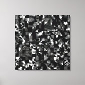 "Fractura" - Zwart Wit Camouflagepatroon Canvas Afdruk (Voorkant)