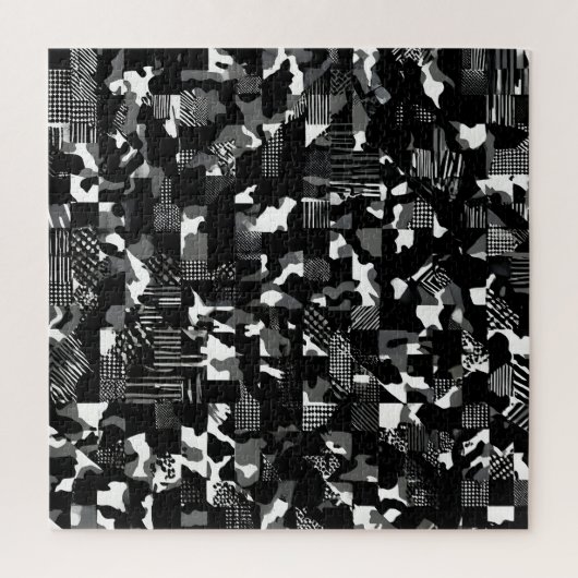 "Fractura" - Zwart Wit Camouflagepatroon  Legpuzzel (Verticaal)