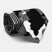 "Fractura" - Zwart Wit Camouflagepatroon Stropdas (Opgerold)