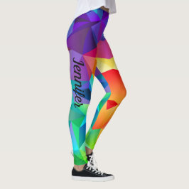 Fracture Rainbow Leggings aangepaste naam Yoga Pan