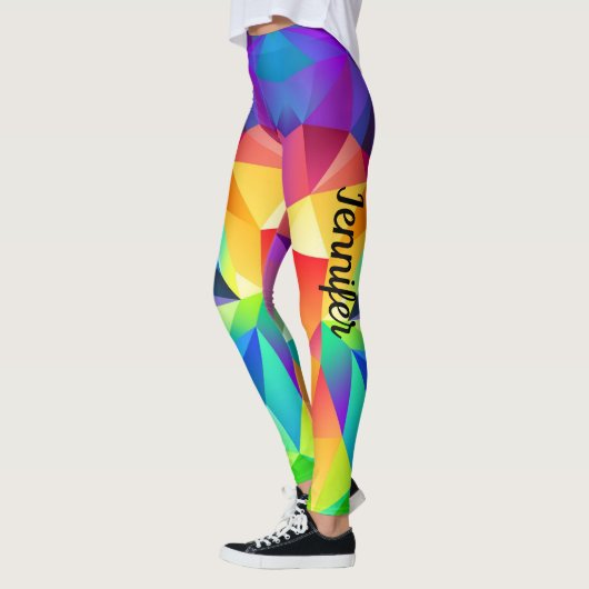Fracture Rainbow Leggings aangepaste naam Yoga Pan (Links)