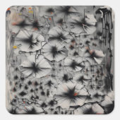 Fractured Florals Vierkante Sticker (Voorkant)