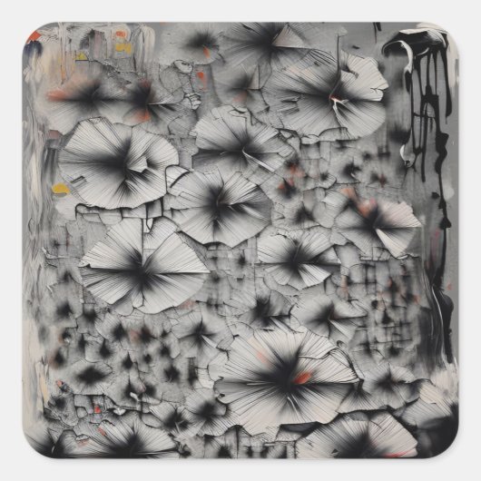 Fractured Florals Vierkante Sticker (Voorkant)