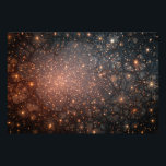 Fractured Nebula Cosmic Web Glow Foto Afdruk<br><div class="desc">A delicate black web of countless fine cracks overlays a radiant nebula in deep indigo and midnight blue. Warm amber, copper, and fiery orange light surges through every fracture, illuminating hundreds of sparkling golden-white stars that pulse like distant galaxies or captured fireflies. The central burst glows brightest, evoking a supernova...</div>