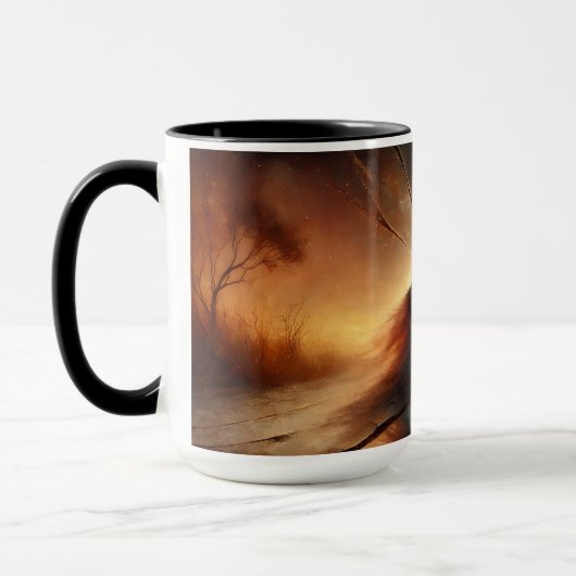 Fractured Reflections: surrealistische spiegelrefl Mok (Links)