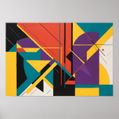 Fractured Rhythm – Geometrische Abstracte kunst Poster (Voorkant)