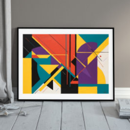 Fractured Rhythm – Geometrische Abstracte kunst Poster