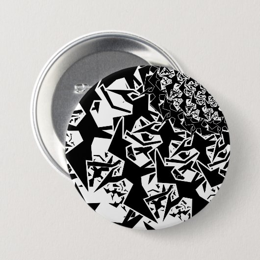 Fractyl Pterodactyl Ronde Button 7,6 Cm (Voorkant /achterkant)