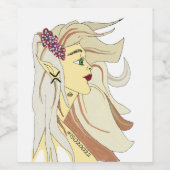 Fragieën verzenden zegeltjes, druppeldenlabel wijn etiket (Enkel label)