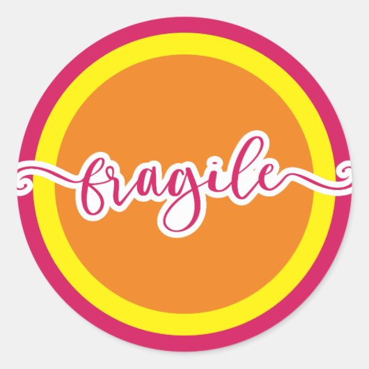 Fragiel - aangepaste kleuren ronde sticker (Voorkant)