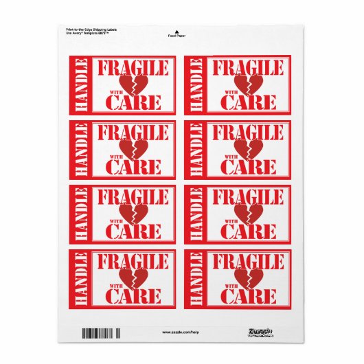 Fragiel Etiket (Full Sheet)