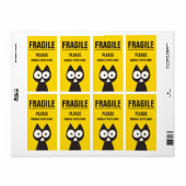 FRAGIEL Geel Zwart Driehoek Kat Etiket (Full Sheet)