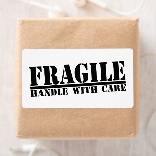 Fragiel handvat met waslabels etiket (Insitu)