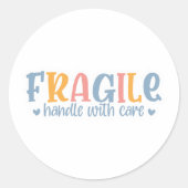 Fragiel handvat met zorg - Small Business Ronde Sticker (Voorkant)