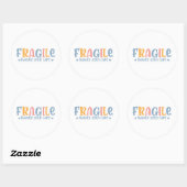 Fragiel handvat met zorg - Small Business Ronde Sticker (Vel)