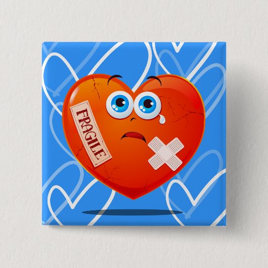 Fragiel hart, knop vierkante button 5,1 cm (Voorkant)