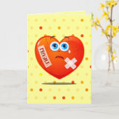 Fragiel hart, wenskaart kaart (Gele Bloem)