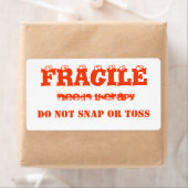 Fragiel oranje kleurenetiket etiket (Insitu)